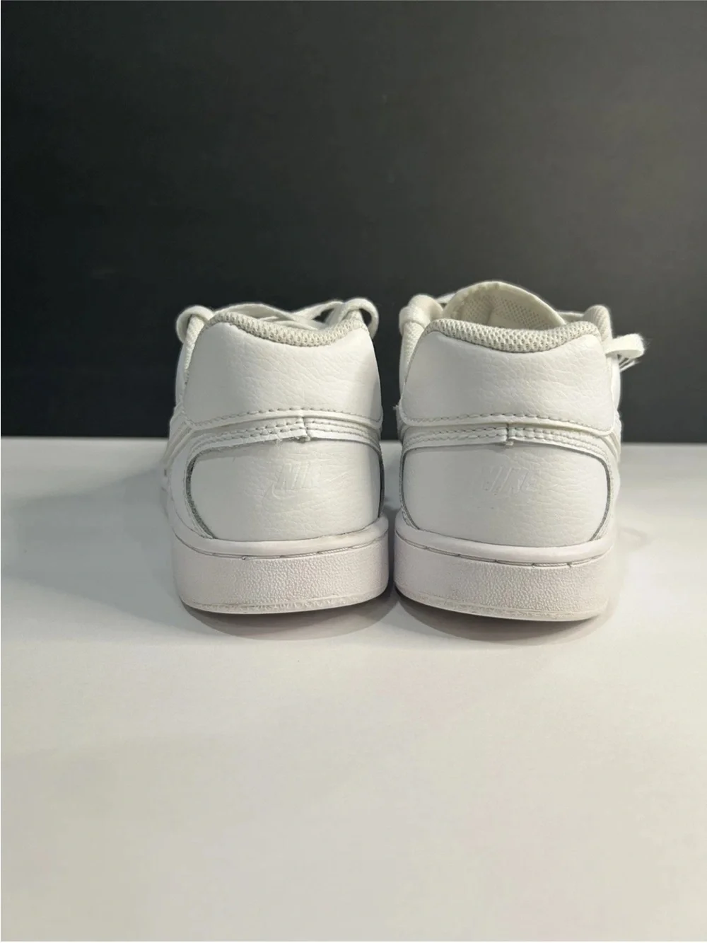 Nike Kids White Leather Court-Style Sneakers
